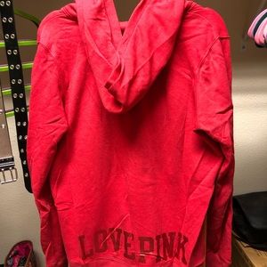 PINK zip up hoodie with sequin pockets